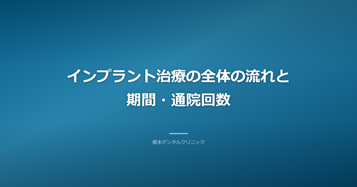 インプラント治療の流れと期間のイメージ